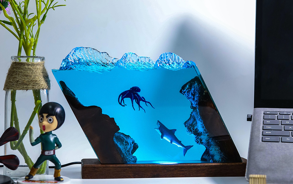 Aparência de vidro com resina epóxi