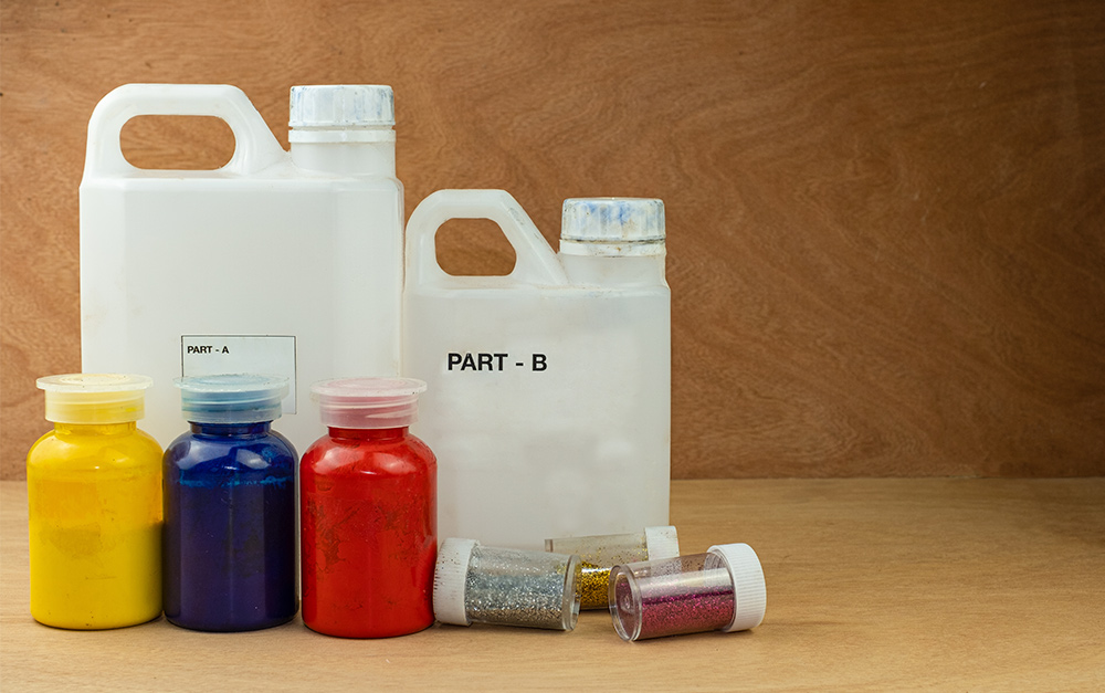 materiais necessários para trabalhar com a resina epóxi.